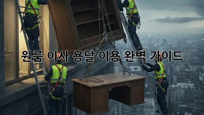 원룸 이사, 용달 이용 완벽 가이드!